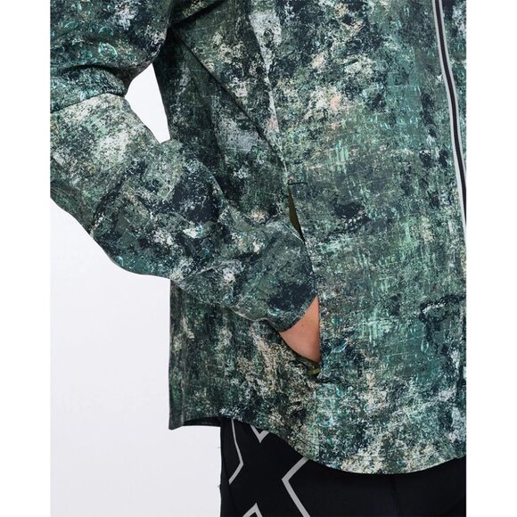 Men's 2XU Aero Jacket Trailscape Moss/Silver Size XL - Picture 4 of 8